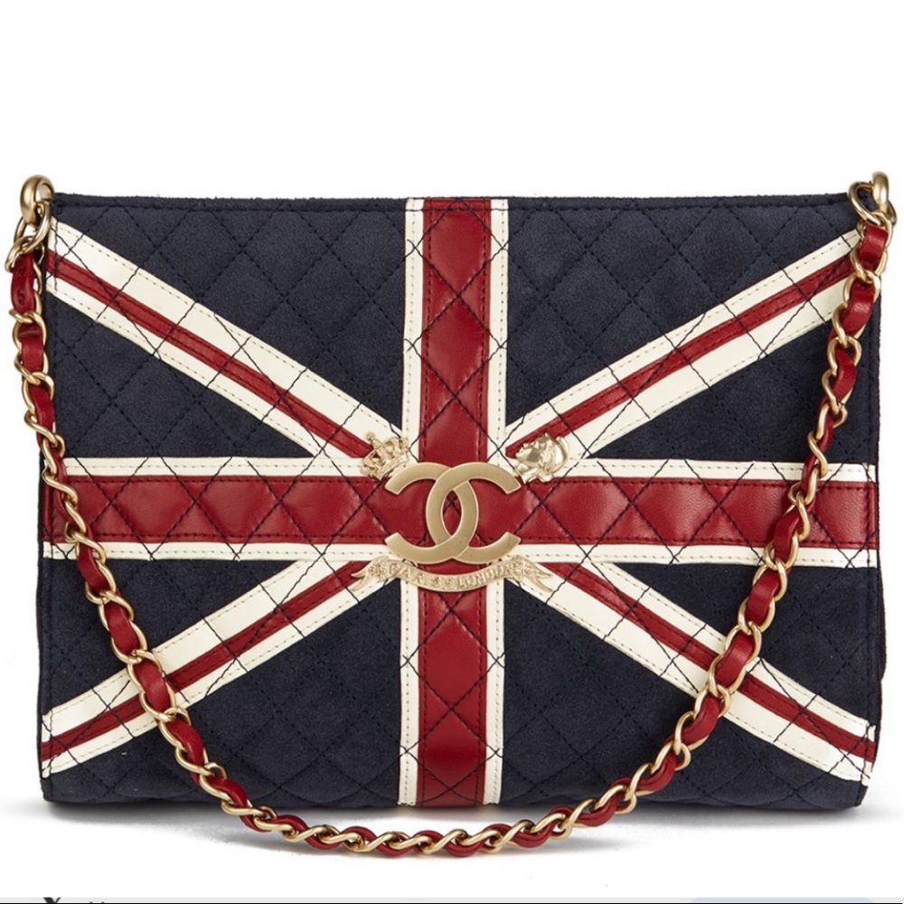 RARE Chanel Union Jack suede bag